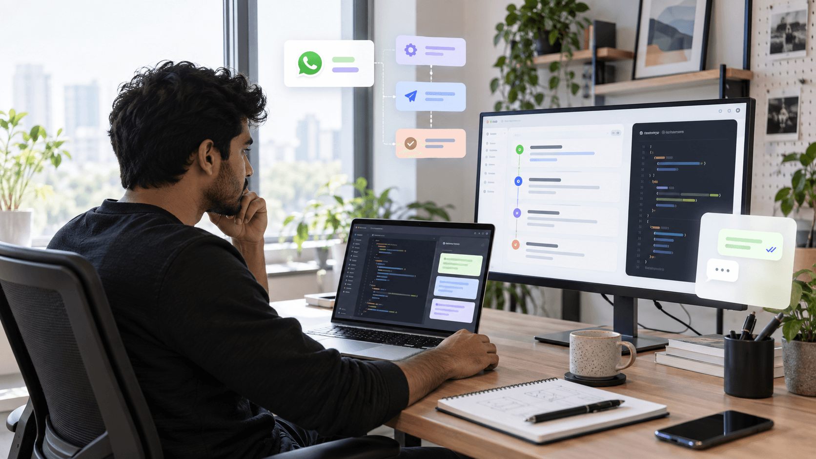 A developer working with Buddy API event and messaging infrastructure