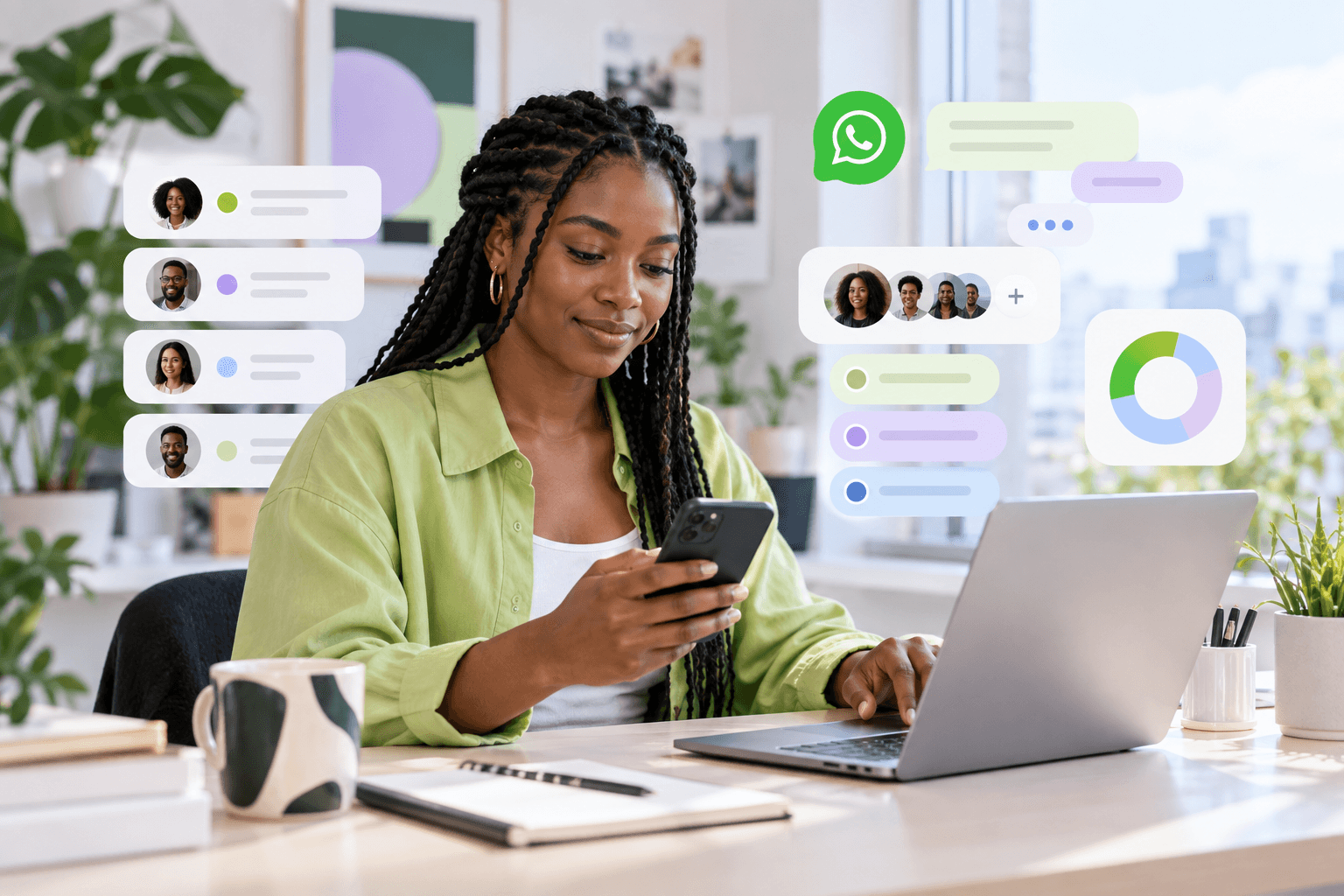 A founder organizing a WhatsApp audience with Buddy